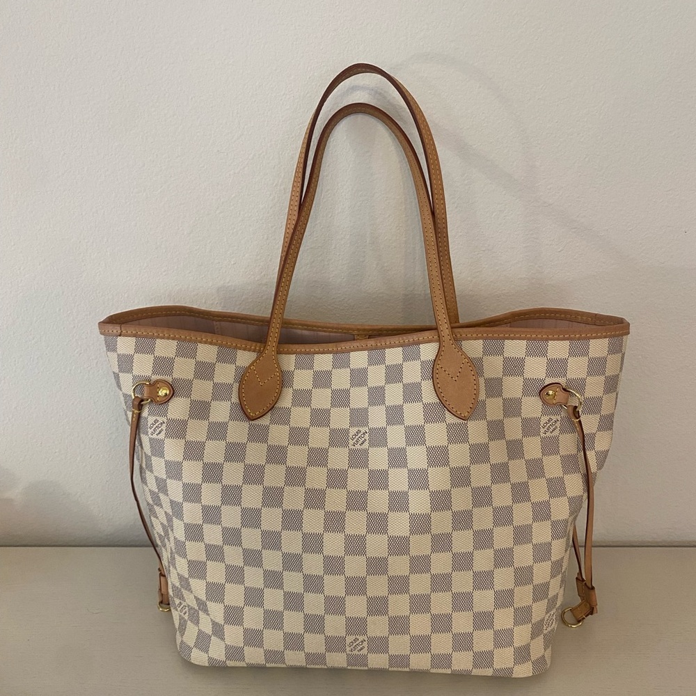 Authentic Louis Vuitton Neverfull MM, Damier Azur